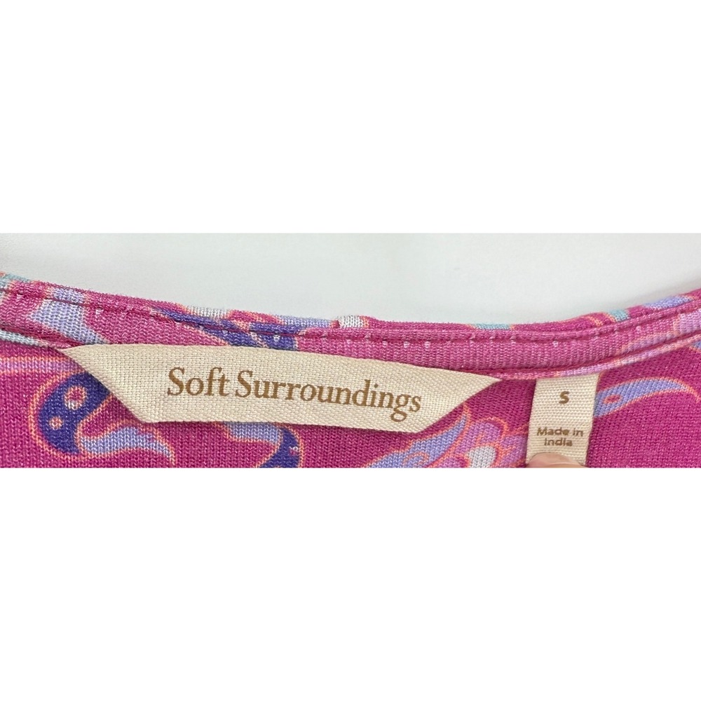 Soft Surroundings Women's Tunic Pink Purple Embroidered Floral Boho Festival‎ - Picture 4 of 10